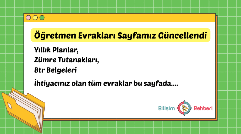 2024-2025 Bilişim Teknolojileri Öğretmen Evrakları (Güncel ve Ücretsiz İndirilebilir)